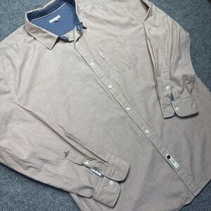 Marc‎ Ecko Cut Sew Long Sleeve Button Up Shirt Mens XXL Pinstripe Dress Shirt